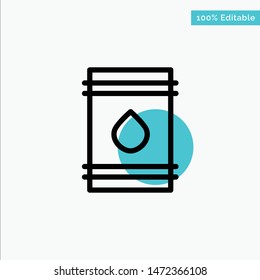 Barrel, Oil, Fuel, flamable, Eco turquoise highlight circle point Vector icon