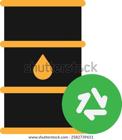 Barrel Oil Fuel Icon Vector Flat Illustration