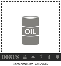 Barrel oil icon flat. Simple vector symbol and bonus icon