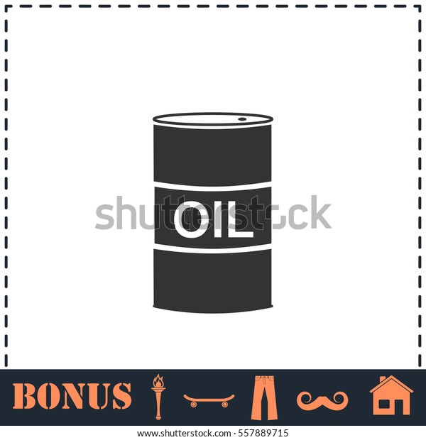 Barrel\
oil icon flat. Simple vector symbol and bonus\
icon