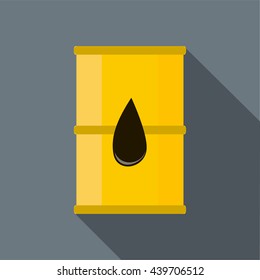 Barrel oil icon, flat style