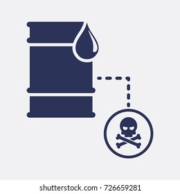 Barrel Oil Icon and Poison Sign. Flat Isolated Vector Graphic Design Skull Symbol