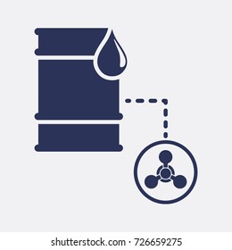 Barrel Oil Icon and Toxic Sign. Flat Isolated Vector Graphic Design