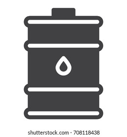 Barrel oil icon vector, filled flat sign, solid pictogram isolated on white. Symbol, logo illustration. Pixel perfect graphics
