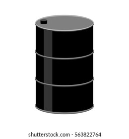 Barrel oil isolated. Black fuel container on white background. industry object
