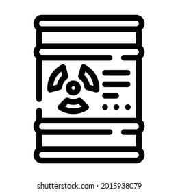 barril del vector de icono de línea de aceite. signo de barril de petróleo. símbolo de contorno aislado ilustración negra