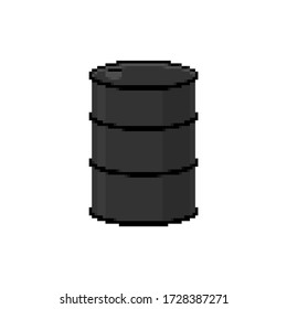 Barrel oil pixel art. cask 8 bit. Pixelate vector illustration