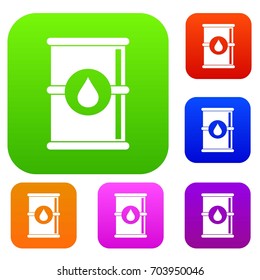 Barrel of oil set icon in different colors isolated vector illustration. Premium collection