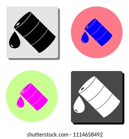 barrel oil. simple flat vector icon illustration on four different color backgrounds