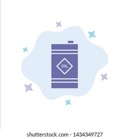 Barrel, Oil, Oil Barrel, Toxic Blue Icon on Abstract Cloud Background