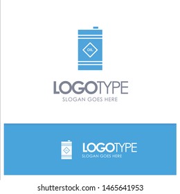 Barrel, Oil, Oil Barrel, Toxic Blue Solid Logo with place for tagline. Vector Icon Template background