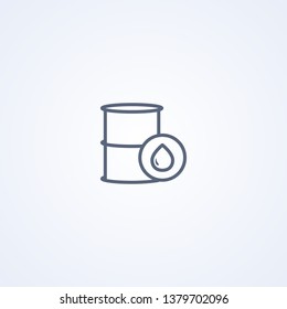 Barrel oil, vector best gray line icon on white background, EPS 10