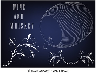 Barrel on a blue background. 3d model