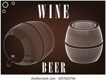 Barrel on a brown background. 3d model