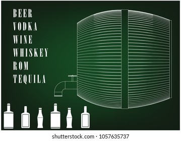 Barrel on a green background. 3d model