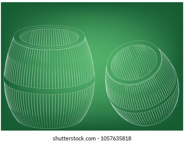 Barrel on a green background. 3d model