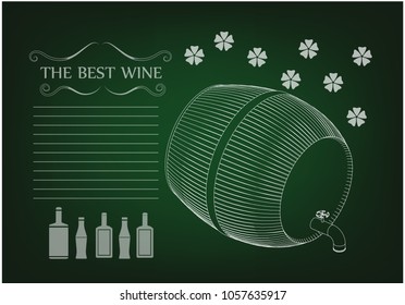 Barrel on a green background. 3d model