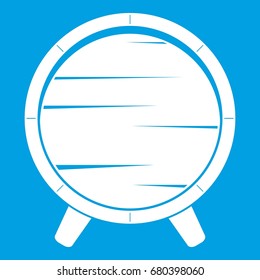 Barrel on legs icon white isolated on blue background vector illustration