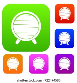Barrel on legs set icon color in flat style isolated on white. Collection sings vector illustration