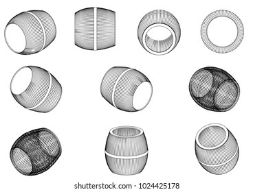 Barrel on a white background. 3d model