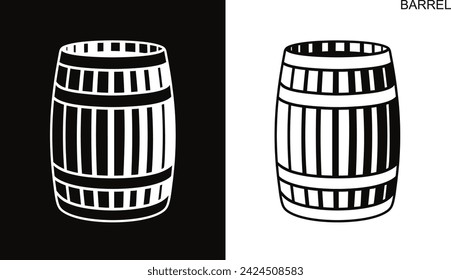 Barrel outline. Isolated barrel on white background
