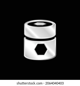 Barrel With Pentagons silver plated metallic icon