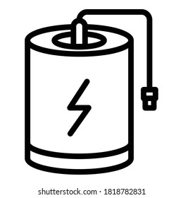 Barrel power bank icon. Outline barrel power bank vector icon for web design isolated on white background