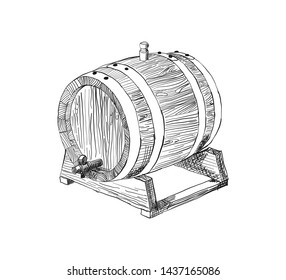 Barrel for the production of wine.