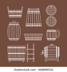 Barrel products. Vector illustration. Flat objects isolated