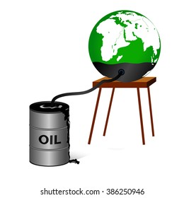  Barrel and pumping Oil  Vector Illustration