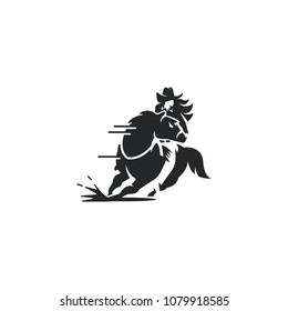 barrel racing horse logo vector