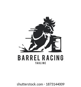 barrel racing horse logo vector