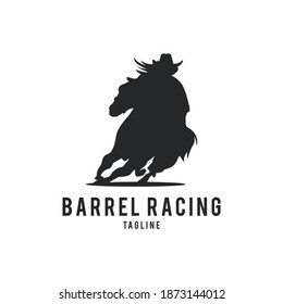 vector de logotipo de caballo de carreras de barril