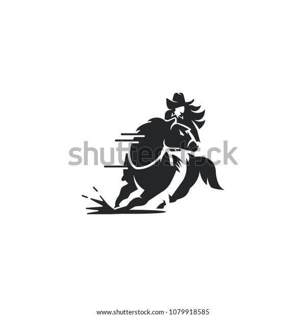 barrel racing horse logo\
vector