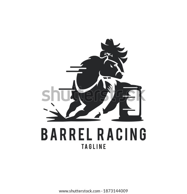 barrel racing horse logo\
vector