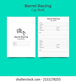 Barrel Racing Log Book KDP Interior. newborn printable tracker, planner, notebook, mood diary.
