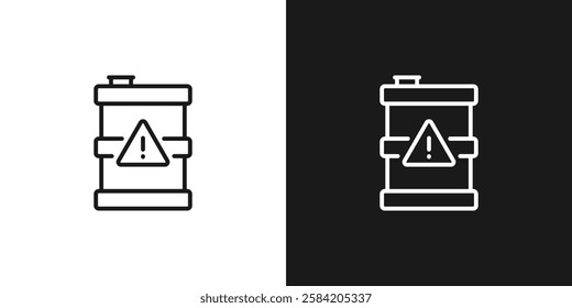 Barrel with radioactive and toxic waste icon.