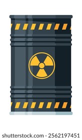 Barrel of radioactive waste vector illustration