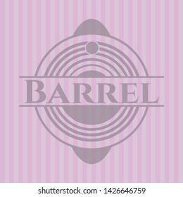 Barrel retro pink emblem. Vector Illustration. Detailed.