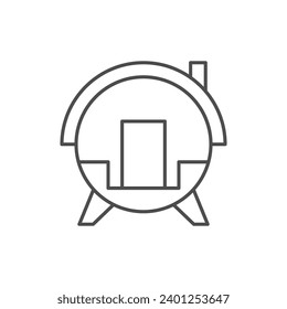 Barrel sauna line outline icon