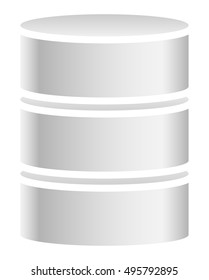 Barrel shape silhouette. Simple 3d barrel icon.