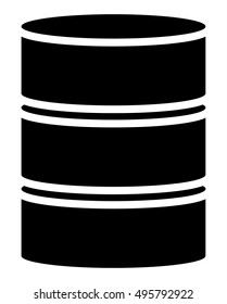 Barrel shape silhouette. Simple 3d barrel icon.