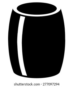Barrel shaped glass vector icon