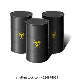 Barrel with sign biohazard. Vector illustration