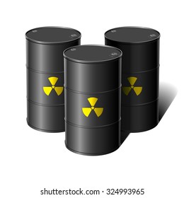 Barrel with sign Radiation. Vector illustration