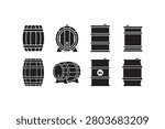 Barrel Silhouette Collection Vector Set