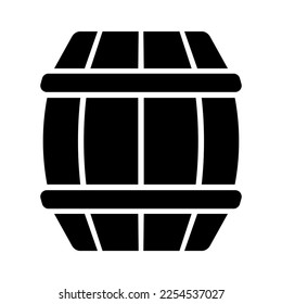 Barrel silhouette icon. Keg of beer. Vector.