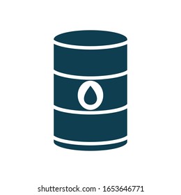 barrel silhouette style icon design, Oil industry Gas energy fuel technology power industrial production and petroleum theme Vector illustration