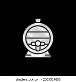 Barrel silver plated metallic icon