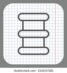 Barrel simple icon vector. Flat desing. On graph paper. Grey background.ai